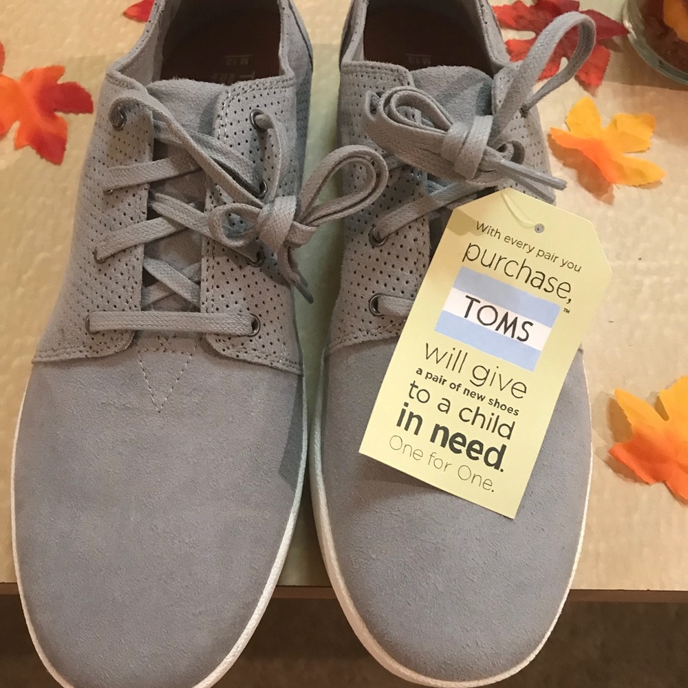 TOMS Drizzle Grey Synthetic Suede Shoes (Men’s 13)